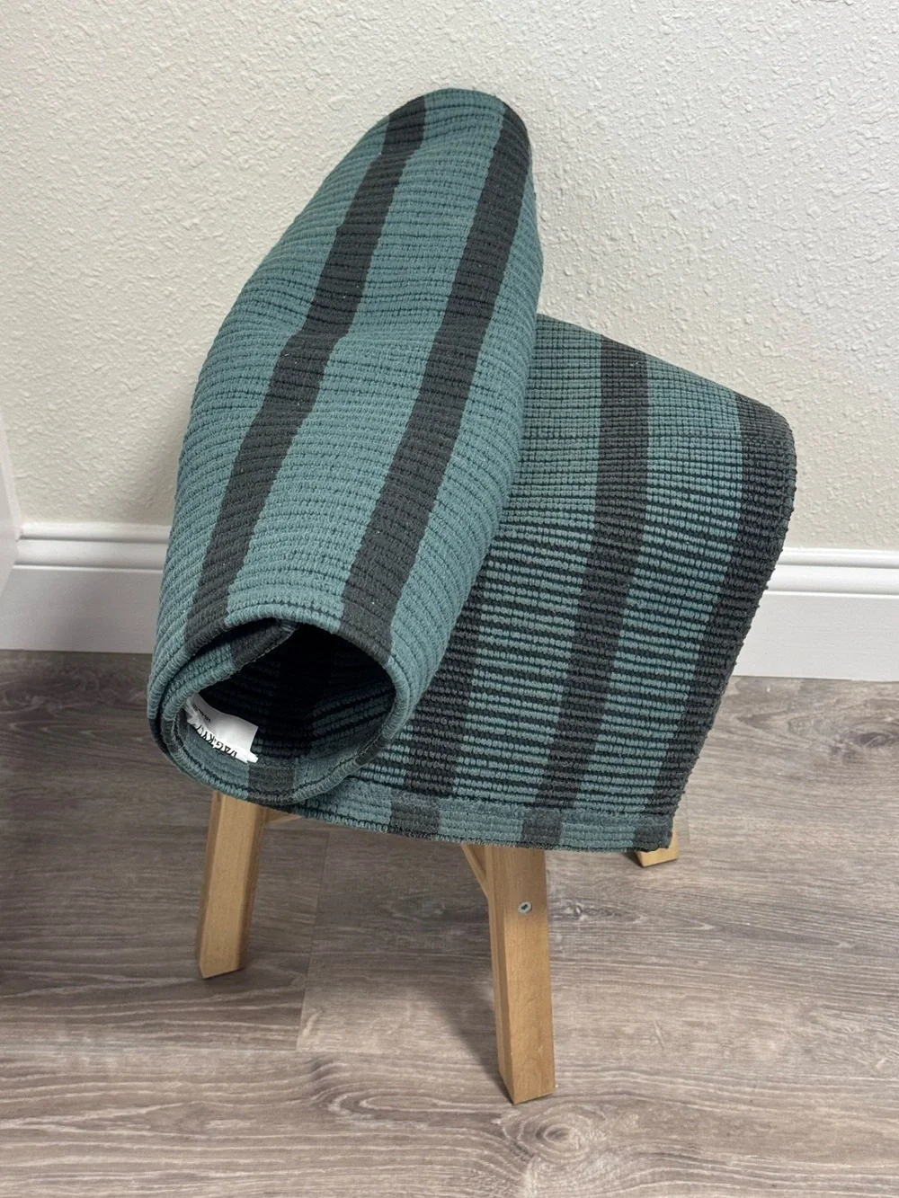 IKEA VAGSKYLT Striped Doormat Blue-Green Black Rug